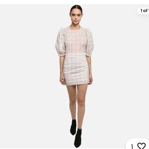 Isabel Marant Adelaide Checked Organza Mini Dress, size 40